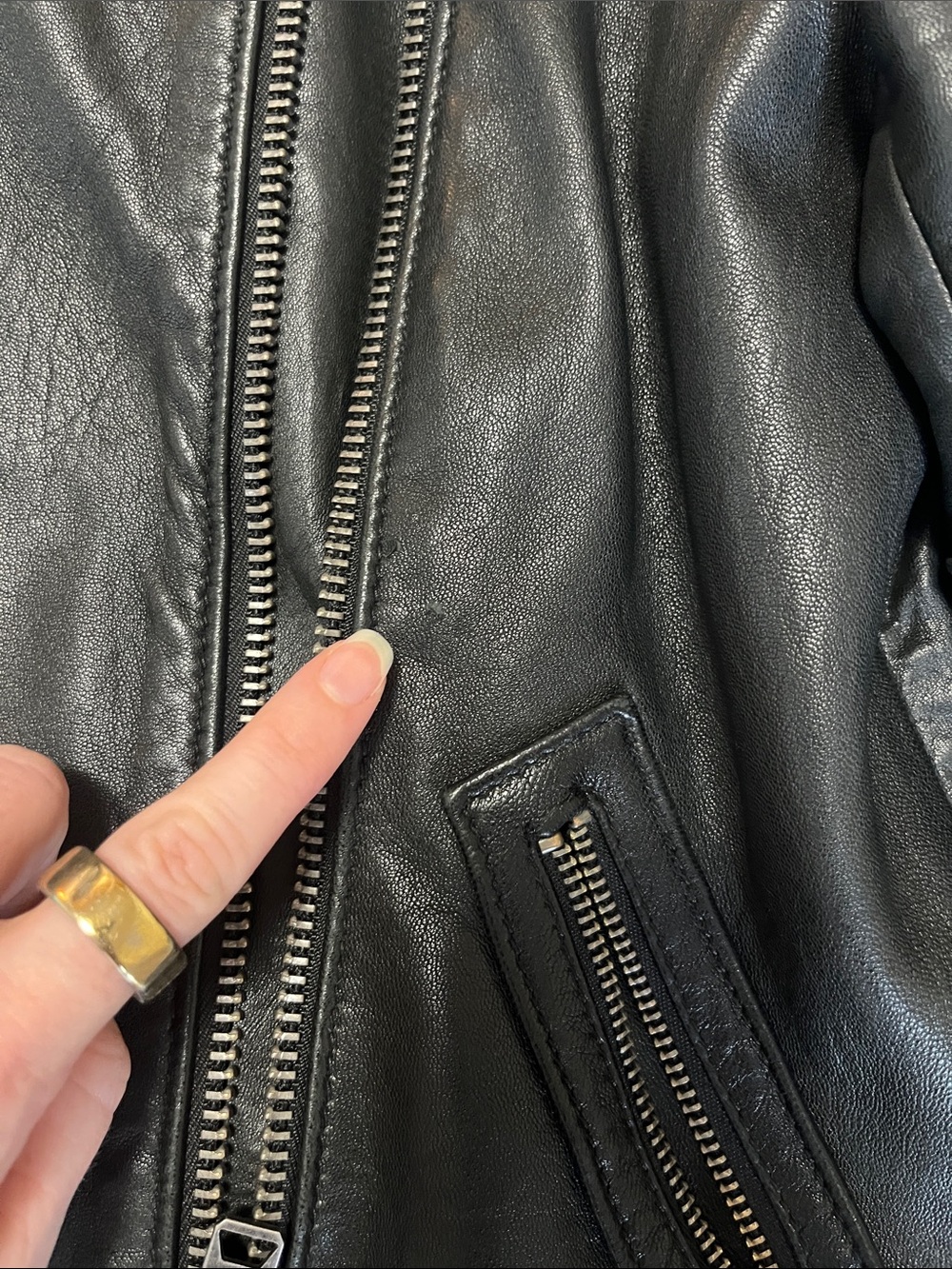 Lucky Brand Black Asymmetrical Leather Moto Jacket - Picture 7 of 7